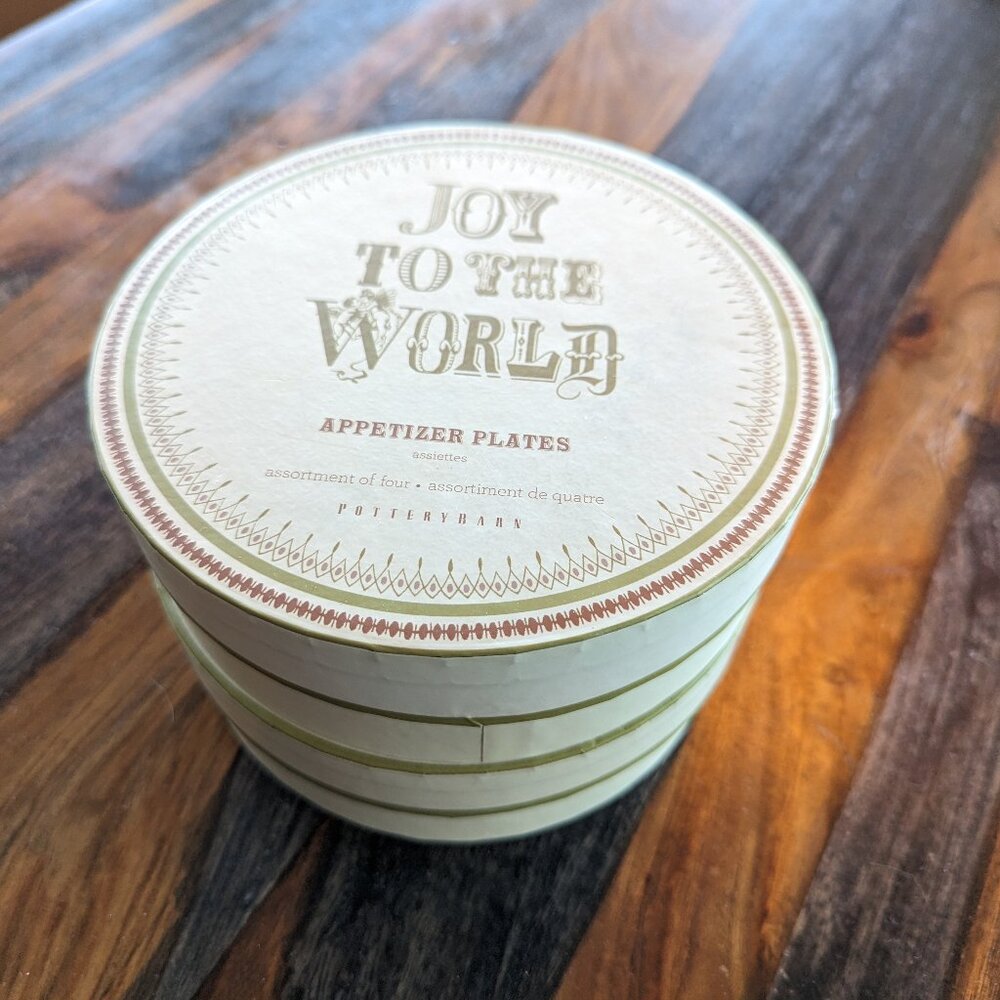 Pottery Barn Joy to the World Appetizer Plates - 2 sets